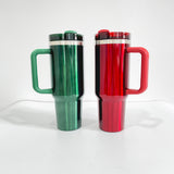 China to Canada_40oz H2.0 Dark Green Red Metallic Paint Christmas Colors Quencher Tumblers_CNPNY