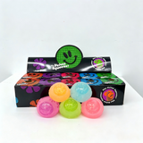 Presale USA_60pcs of Glow in Dark Smiley Face Glitter Fuzzy Ball Squishy Toys for Halloween_USPNY