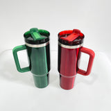 China to Canada_40oz H2.0 Dark Green Red Metallic Paint Christmas Colors Quencher Tumblers_CNPNY