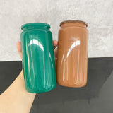 16oz Sublimation Glass Cans Autumn and Winter Christmas Colors Glass tumblers _CNPNY