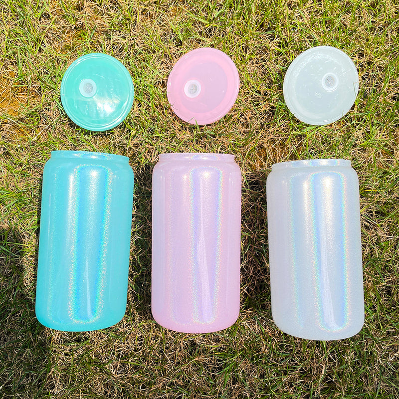 RTS USA_16oz shimmer sublimation glass tumblers with PP lids_USPNY