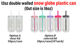 12oz/16oz double walled snow globe plastic can with pre-drilled hole_CNPNY