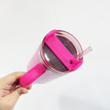 🌈✨40oz Rainbow Plate  Winter Pink Spearkly Tumblers 20pcs for  Laser Engraving_CNPNY