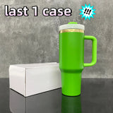 RTS USA_40oz H2.0 Grinch Green Mirror Gold Plate Powder Coat Quencher Tumbler 20pcs_USPNY