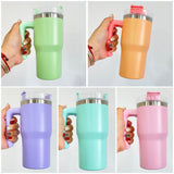 20oz Matte Macaron Sublimation Student Kids Coffee tumblers with Handle_CNPNY