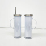Presale USA_20oz Stainless Steel White Sublimation Snow Globe Skinny Tumblers With Acrylic Handle 25pcs_USPNY
