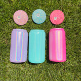 RTS USA_16oz Bling Lid Holographic Shimmer White Glitter Blank Sublimation _USPNY