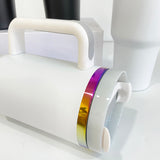 Presale USA_🌈40oz White Rainbow Tumblers Powder Coat H2.0 Quencher Tumbler 20pcs for Laser Engraving_USPNY