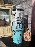 Presale USA_40oz Ombre Black Mirror Underneath Powder Coat H2.0 Quencher Tumblers For Laser Engraving_USPNY
