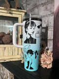 Presale USA_40oz Ombre Black Mirror Underneath Powder Coat H2.0 Quencher Tumblers For Laser Engraving_USPNY
