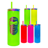 😍Neon 20oz rainbow plated straight tumblers for sublimation and laser engraving_CNPNY