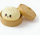8.5cm Realistic Steamed Bun Glitter Dumpling Squishies Toys Stress Relief Squishy Toys with Steamer_CNPNY