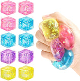 Presale USA_72pcs Pack of 5cm Glitter Squeeze Ice Cubes With Gift Boxes Slow Rising Stress-Relief Squishy Toys_USPNY