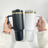 Presale USA_40oz Black Regular Gold underneath Powder Coat Quencher Tumblers for Laser Engraving_USPNY