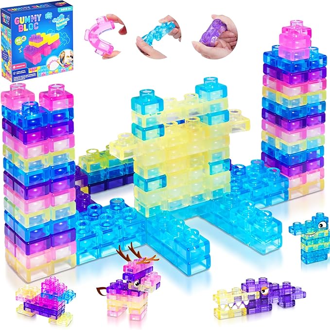 40pcs 28 Sets of Jelly Blox Same Style Soft Jelly Building Blocks for Toddlers Kids _CNPNY
