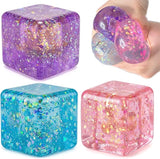 Presale USA_72pcs Pack of 5cm Glitter Squeeze Ice Cubes With Gift Boxes Slow Rising Stress-Relief Squishy Toys_USPNY