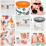 RTS USA_16oz Halloween Glass Can 50pcs With 3D Touch Design And Plastic Lids_USPNY