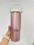 20oz/30oz Rose Gold Color Mirror Gold Underneath Sublimation Skinny/Flip Straw Tumblers _CNPNY