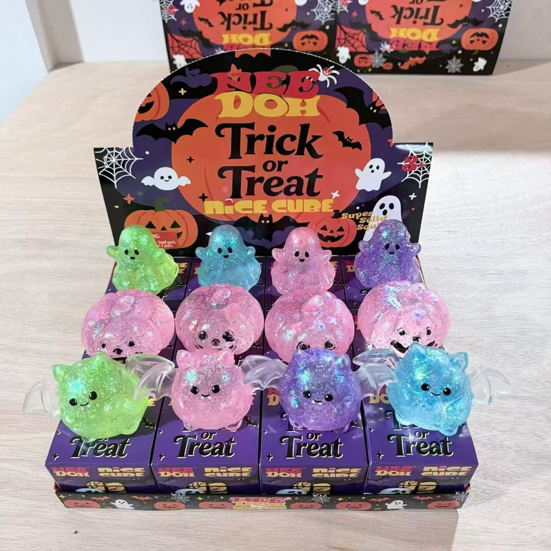 🎃👻🦇72pcs NeeDoh Halloween Pumpkin Bat Ghost Squishy Toys Sets Maltose Slow Rebound Squish Adults Fidget Toys_CNPNY