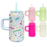 16oz Candy Colors Sublimation Stainless Steel Can Tumblers With Handle_CNPNY