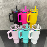 Arrived USA_40oz Rainbow Plate Leak Proof Lids Flip Straw Powder Coat Quencher Tumblers_USPNY