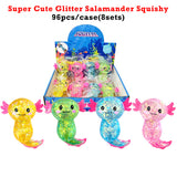 96pcs Axolotl Squishy Stress Relief Toy Glitter Fidget Toys Cute Malt Sugar Axolotl Toy Fidget Toys Adults Fidget Toys for Kids Youth Adult_CNPNY