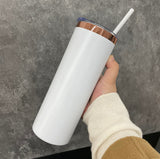 20oz Mirror Copper underneath Powder Coated Stainless Steel Straight Skinny tumblers for laser engraving_CNPNY