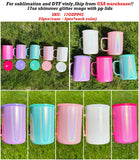 RTS USA_17oz sublimation shimmer glitter mugs with Bling lids_USPNY