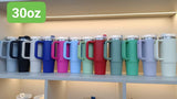 30oz H2.0 Powder Coat Stanley style Quencher Tumblers_CNPNY