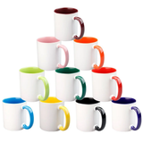 11oz Blank Sublimation Ceramic Coffee Mugs With Colored Handle 36pcs_CNPNY