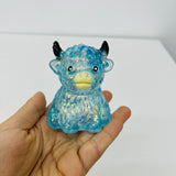 72pcs Glitter Highland Cow Squishy Fidget Toy Maltose Slow Rising Highland Cow Squishies_CNPNY