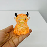 72pcs Glitter Highland Cow Squishy Fidget Toy Maltose Slow Rising Highland Cow Squishies_CNPNY