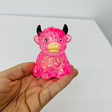 72pcs Glitter Highland Cow Squishy Fidget Toy Maltose Slow Rising Highland Cow Squishies_CNPNY