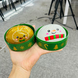 72pcs Christmas Glitter Dumpling Squishy Toys Christmas Snowman Dumpling Squeeze Toy with Steamer_CNPNY