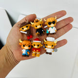 24Days Christmas Countdown Highland Cow Advent Calendar with 3D Printed Figures Desktop Figurine Blind Box_CNPNY