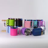 12oz Rainbow Plate Powder Coat Coffee Mugs 50pcs for Laser Engraving_CNPNY