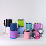 12oz Rainbow Plate Powder Coat Coffee Mugs 50pcs for Laser Engraving_CNPNY