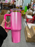 40oz H2.0 Winter Pink Glitter Tumblers for Sublimation & Laser Engraving Presale China_CNPNY