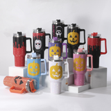 👻🎃40oz Halloween Blood Red Multiple Designs Bling Rhinestone Tumblers 20pcs_CNPNY