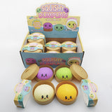 8.5cm Realistic Steamed Bun Glitter Dumpling Squishies Toys Stress Relief Squishy Toys with Steamer_CNPNY