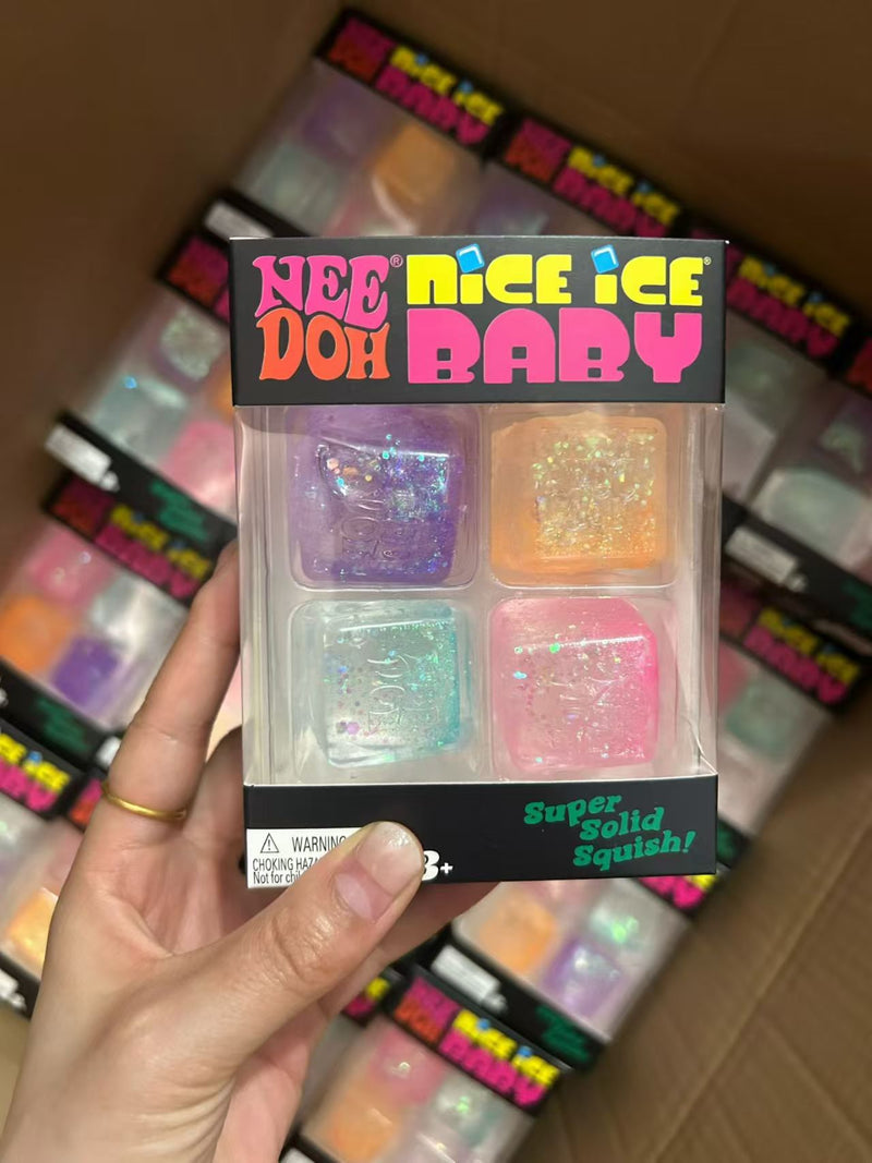 60 Sets NeeDoh Glitter Mini Ice Cube Squishy Toys Sets Maltose Slow Rebound Squish Adults Fidget Toys_CNPNY