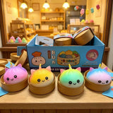 72pcs of 8.5cm Unicorn Shaped Dumpling Squishies Toys Stress Relief Squishy Toys with Steamer_CNPNY