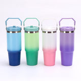 30oz Ombre Gradient Colors Flip Straw Kids Tumblers 25pcs For Laser Engraving_CNPNY
