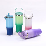 30oz Ombre Gradient Colors Flip Straw Kids Tumblers 25pcs For Laser Engraving_CNPNY