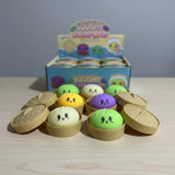 8.5cm Realistic Steamed Bun Glitter Dumpling Squishies Toys Stress Relief Squishy Toys with Steamer_CNPNY