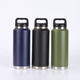 36oz Yeti-style double lid powder coated stainless steel water bottle