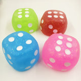 24pcs Soft Glitter Jumbo Dice Squishy Toys Jumbo Squishy Dice Stress Ball Novelty Sensory Fidget Toys _CNPNY
