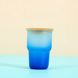 3oz Ombre Colors Blanl Sublimation  shot glassess with plastic straw and lids _CNPNY