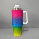 40oz Rhinestone bling tumblers Ombre colors Stanley style Bling Tumbler_CNPNY