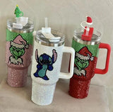 40oz Grinch Rhinestone bling tumblers Colored Bling Tumbler_CNPNY